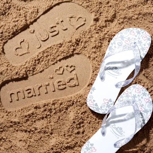 just married flip flops